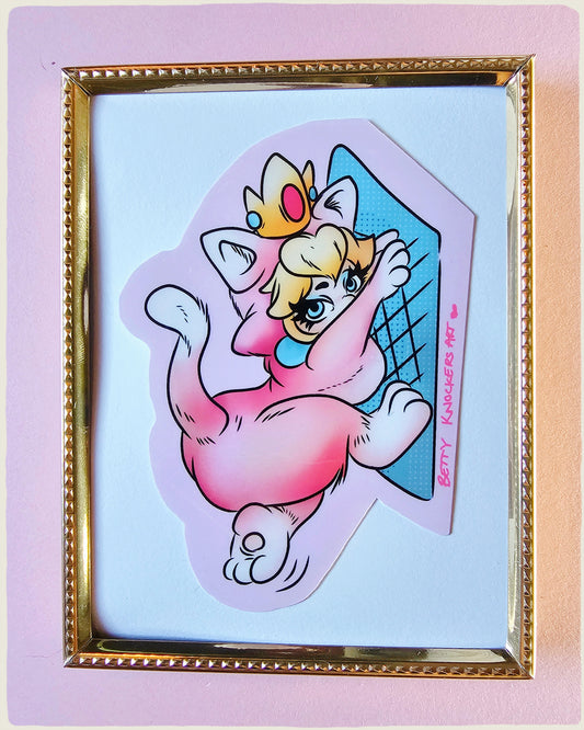 Cat Princess Peach Chibi Sticker
