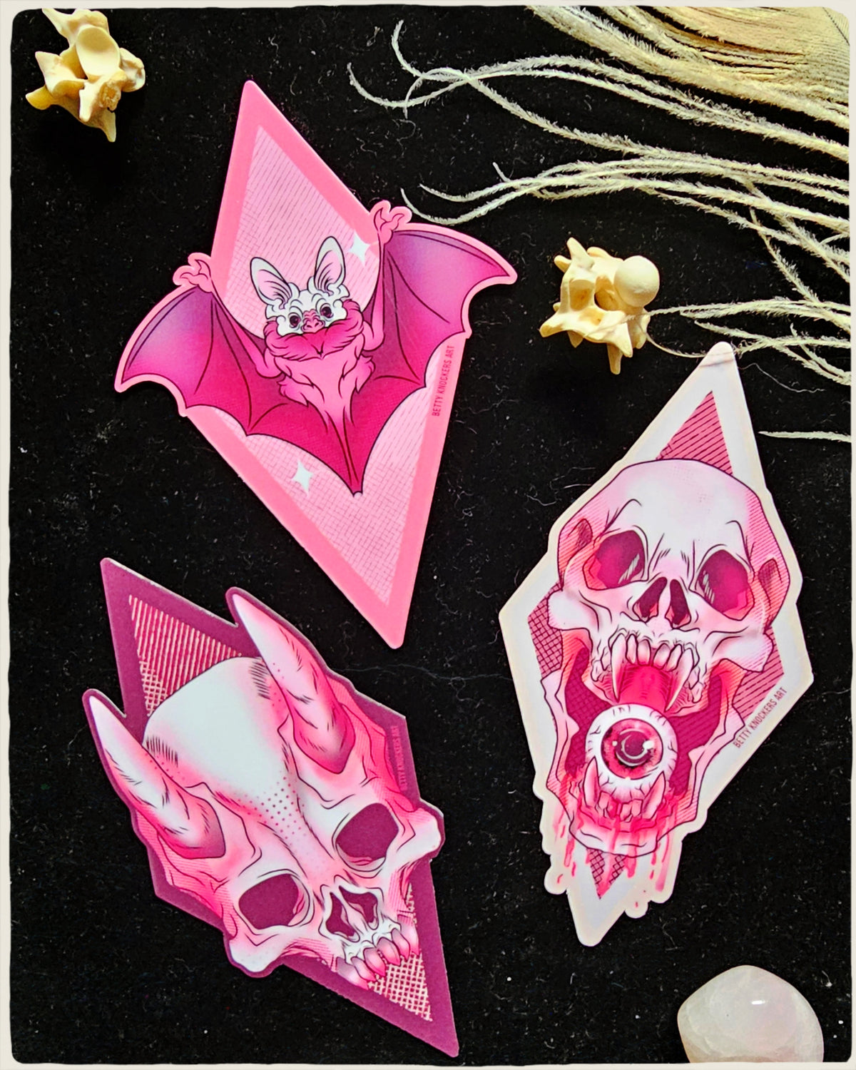 Pink Macabre Halloween Stickers