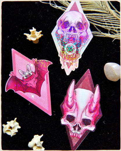 Pink Macabre Halloween Stickers