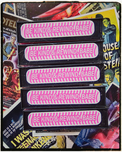 VHS Horror Swimsuit Babe Sticker Box