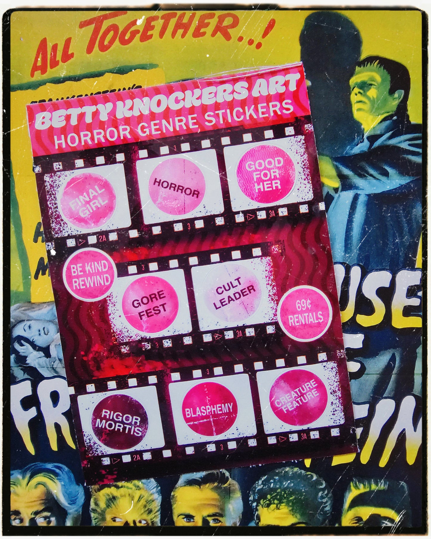 VHS Horror Swimsuit Babe Sticker Box